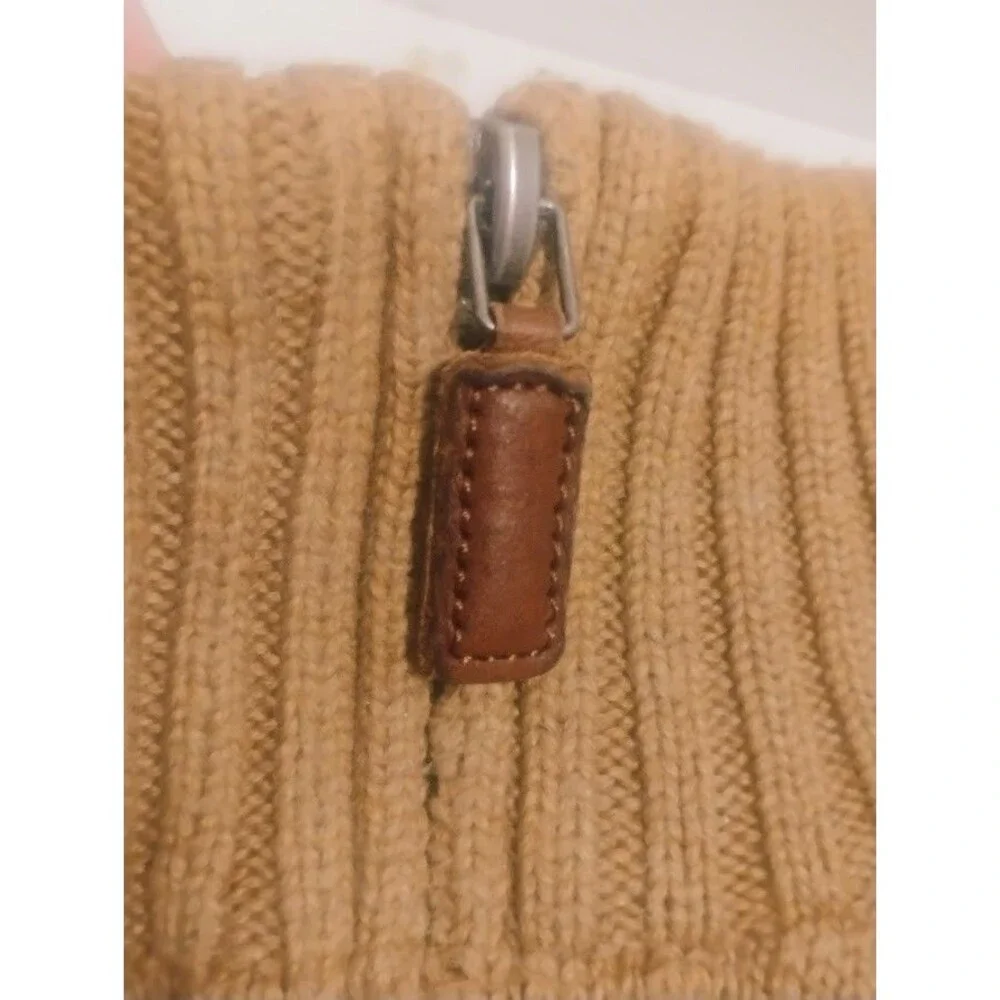 RALPH LAUREN POLO MENS 2XLB HEAVY 100% KNIT COTTON TURTLE NECK ¼ ZIP SWEATER